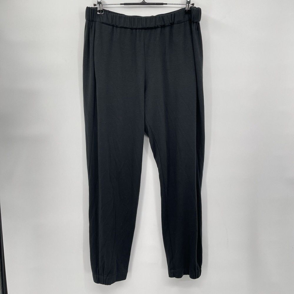 Pure Jill L Joggers Womens‎ Black Luxe Tencel Elastic Waist Tapered Pants